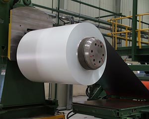First Saleable coil was produced in late July 2005. White top coat with clear coat bottom.